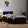 vidaXL Κρεβάτι Boxspring με Στρώμα & LED Μαύρο 80x220 εκ. Βελούδινο