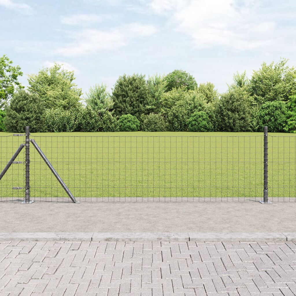 vidaXL Πόρτες Περιφράξεων με Βάσεις 7 τμχ Ø32mm 50cm Γαλβανισμένο Χάλυβα