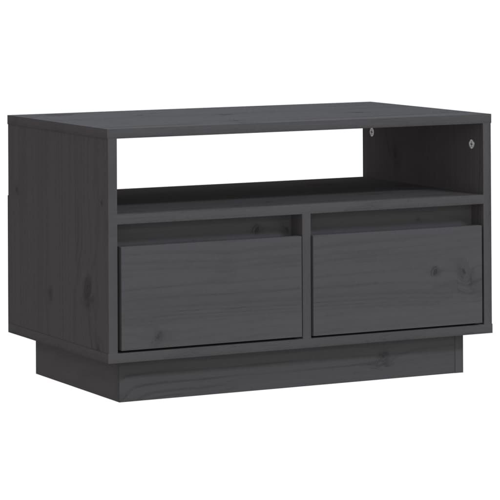 vidaXL Έπιπλο Τηλεόρασης Γκρι 60 x 35 x 37 εκ. από Μασίφ Ξύλο Πεύκου
