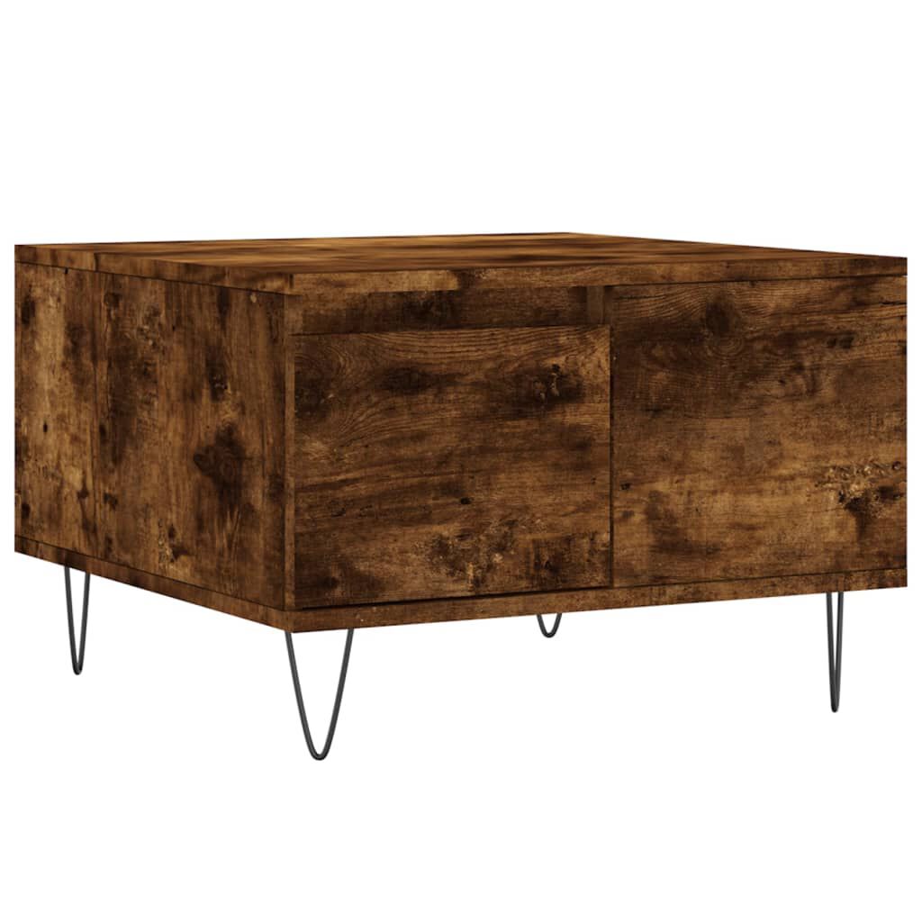 vidaXL Τραπεζάκι Σαλονιού Καπνιστή Δρυς 55x55x36,5εκ. Επεξεργασμ. Ξύλο