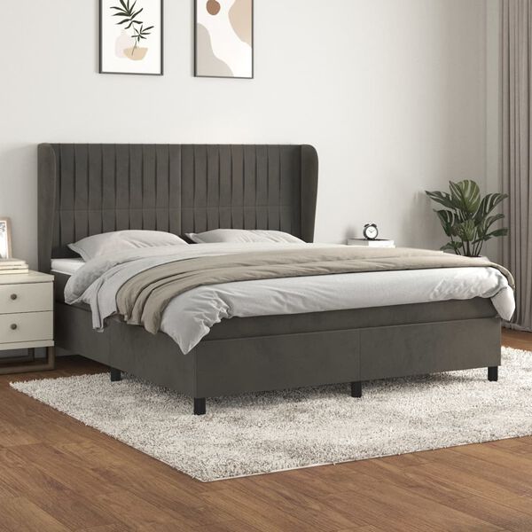 vidaXL &Kappa;&rho;&epsilon;&beta;ά&tau;&iota; Boxspring &mu;&epsilon; &Sigma;&tau;&rho;ώ&mu;&alpha; &Sigma;&kappa;&omicron;ύ&rho;&omicron; &Gamma;&kappa;&rho;&iota; 160x200 &epsilon;&kappa;. &Beta;&epsilon;&lambda;&omicron;ύ&delta;&iota;&nu;&omicron;