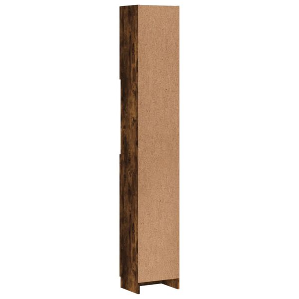 vidaXL Ντουλάπι Μπάνιου Καπνιστή Δρυς 32x25,5x190 εκ. Επεξεργ. Ξύλο