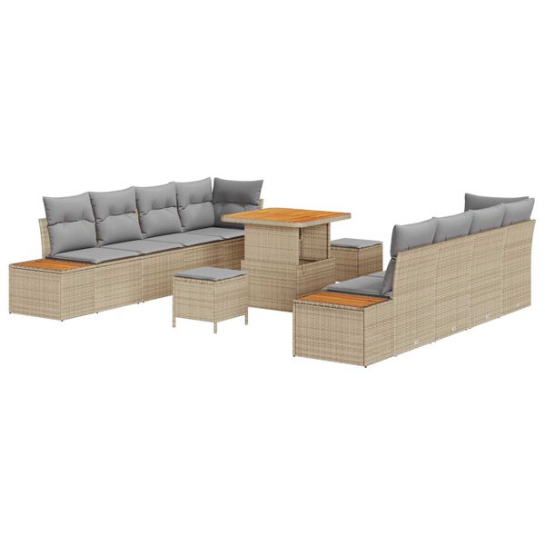vidaXL Σετ Καναπέ Κήπου 11 pcs Μπεζ, Ανοιχτό Γκρι 80 x 80 x 71 cm