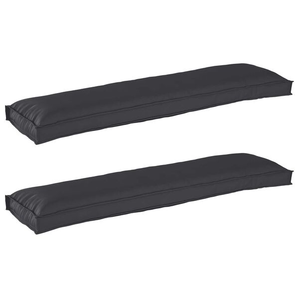 vidaXL Μαξιλάρια Παλέτας για Πάγκο 2 τεμ Μαύρο 150x40x8 εκ. Ύφασμα Oxford