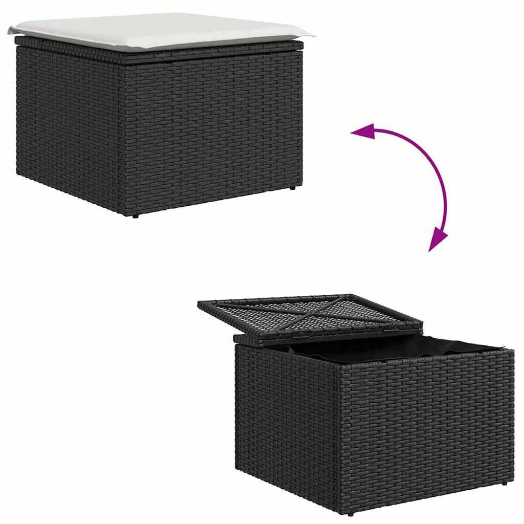 vidaXL Σετ Καναπέ Κήπου με αποθήκευση 7 pcs Καφέ Πολυ ράταν