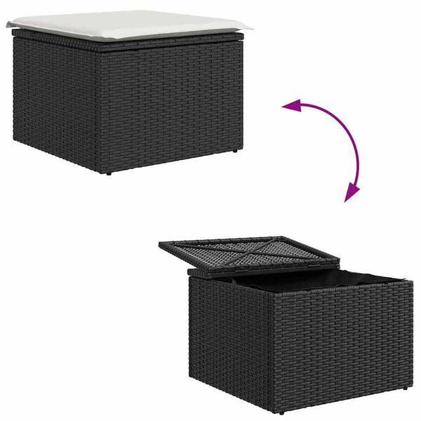 vidaXL Σετ Καναπέ Κήπου με αποθήκευση 7 pcs Καφέ Πολυ ράταν