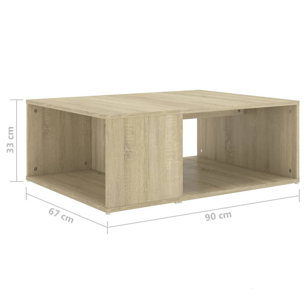 vidaXL Τραπεζάκι Σαλονιού Sonoma Δρυς 90 x 67 x 33 εκ. από Επεξ. Ξύλο