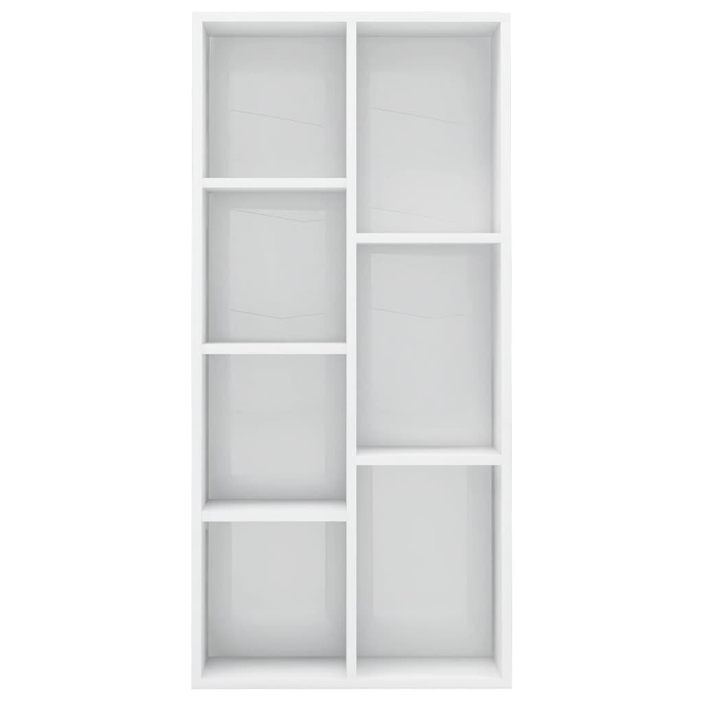 vidaXL Βιβλιοθήκη Γυαλιστερό Λευκό 50 x 25 x 106 εκ. από Επεξ. Ξύλο