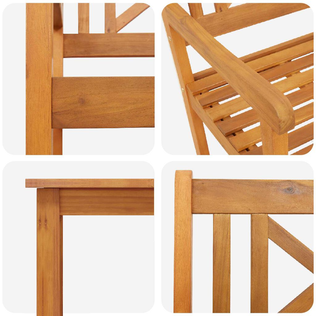 vidaXL Σέτ φαγητού για κήπο 5 pcs Καφέ Μασίφ ξύλο ακακίας