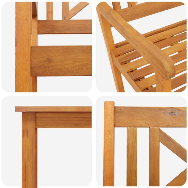 vidaXL Σέτ φαγητού για κήπο 5 pcs Καφέ Μασίφ ξύλο ακακίας