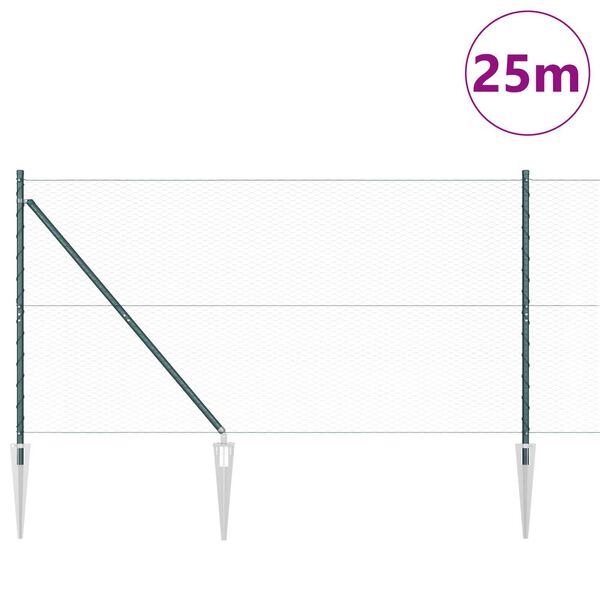 vidaXL Σέτ Περίφραξης Σετ 2 Πράσινο Ατσάλι, PVC 25 x 1.2 μ Ανθεκτικό