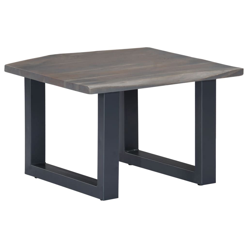 vidaXL Τραπεζάκι Σαλονιού Live Edge Γκρι 60x60x40 εκ. Ξύλο Ακακίας