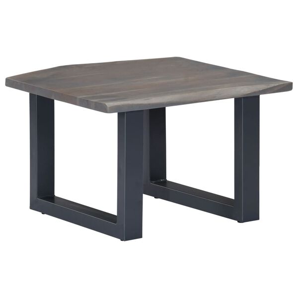 vidaXL Τραπεζάκι Σαλονιού Live Edge Γκρι 60x60x40 εκ. Ξύλο Ακακίας