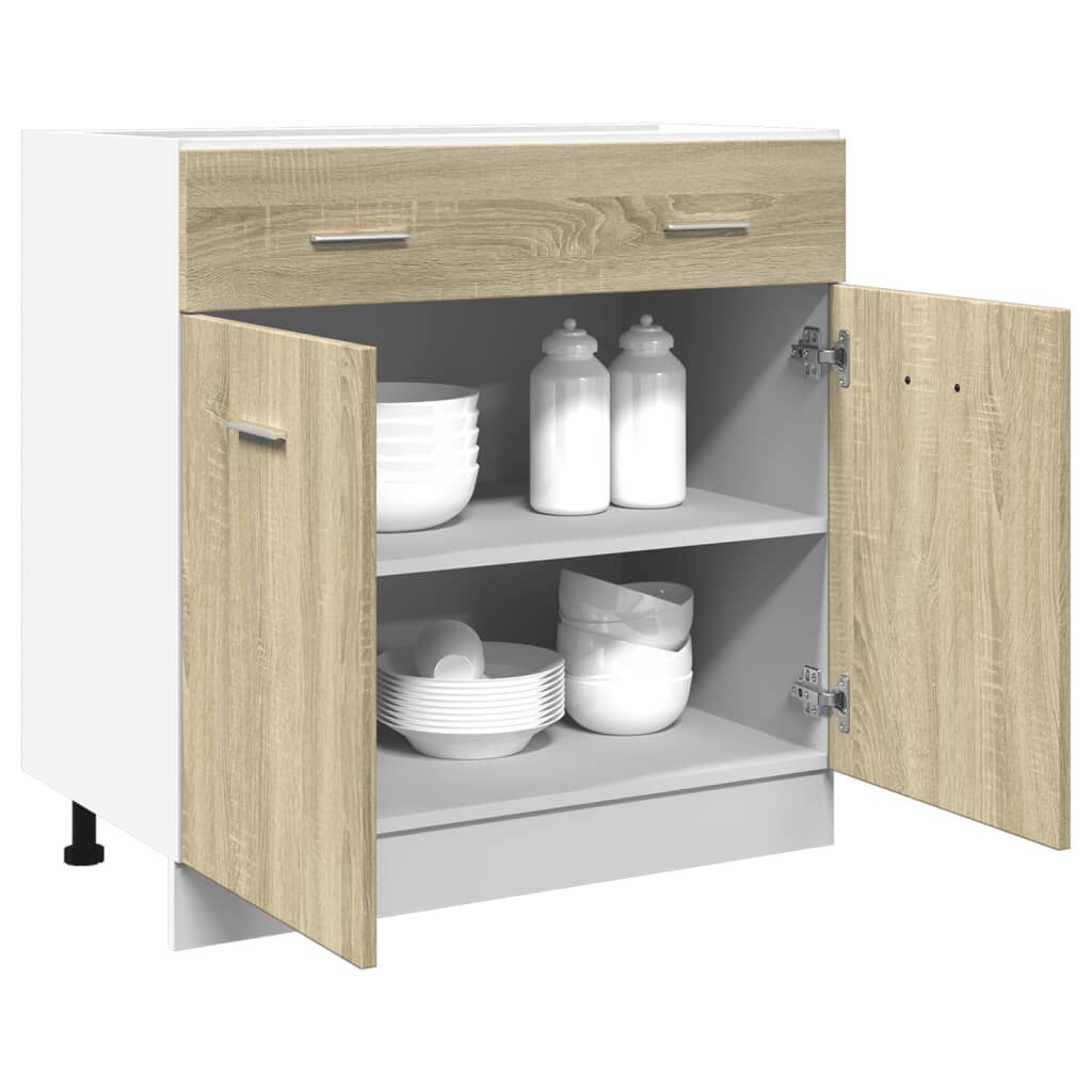 vidaXL Ντουλάπι με Συρτάρι Lyon Sonoma Δρυς 80x46x81,5 εκ. Επεξ. Ξύλο