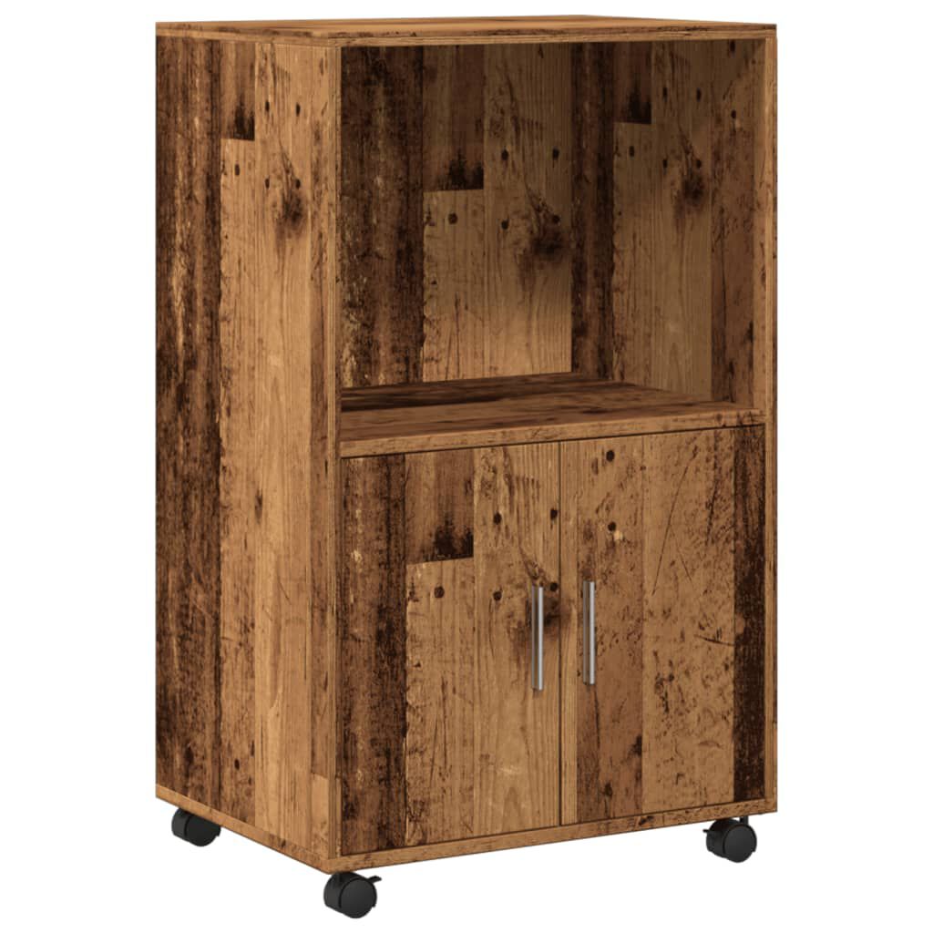vidaXL Ντουλάπι Τροχήλατο Όψη Παλαιού Ξύλου 55x40x91 εκ από Επεξ. Ξύλο