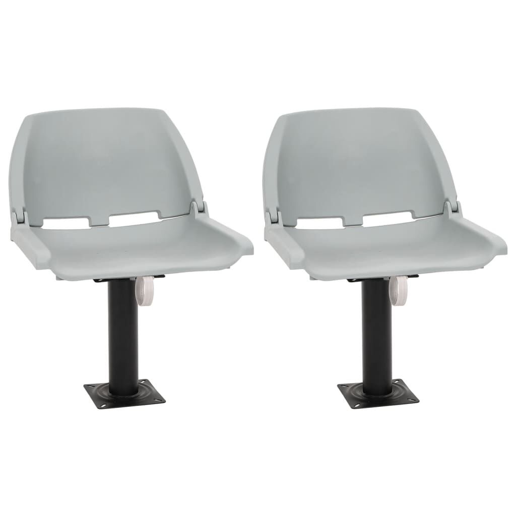 vidaXL Κάθισμα Σκάφους Πτυσσόμ. 4 τεμ. Γκρι 48x51x41 εκ Χωρίς Μαξιλάρι
