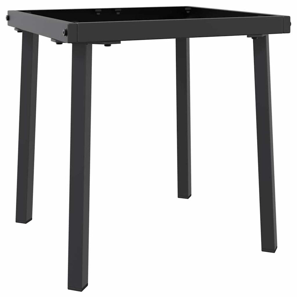 vidaXL Ξαπλώστρα με Τραπέζι 2 pcs Μαύρο, Λευκό 40 x 40 x 40.5 εκ