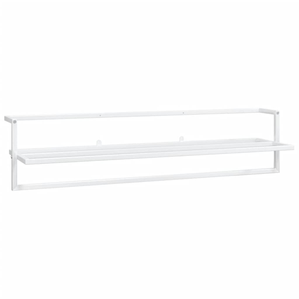 vidaXL Βάση για Πετσέτες Επιτοίχια Λευκή 95 x 25 x 22 εκ. Σιδερένια