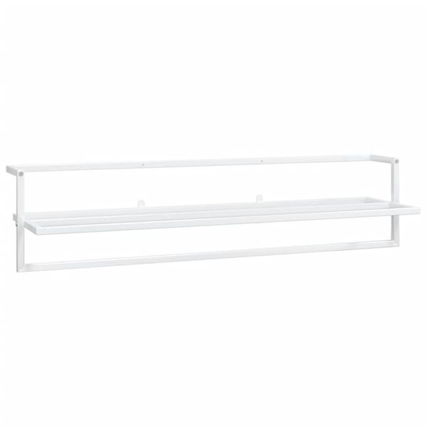 vidaXL Βάση για Πετσέτες Επιτοίχια Λευκή 95 x 25 x 22 εκ. Σιδερένια