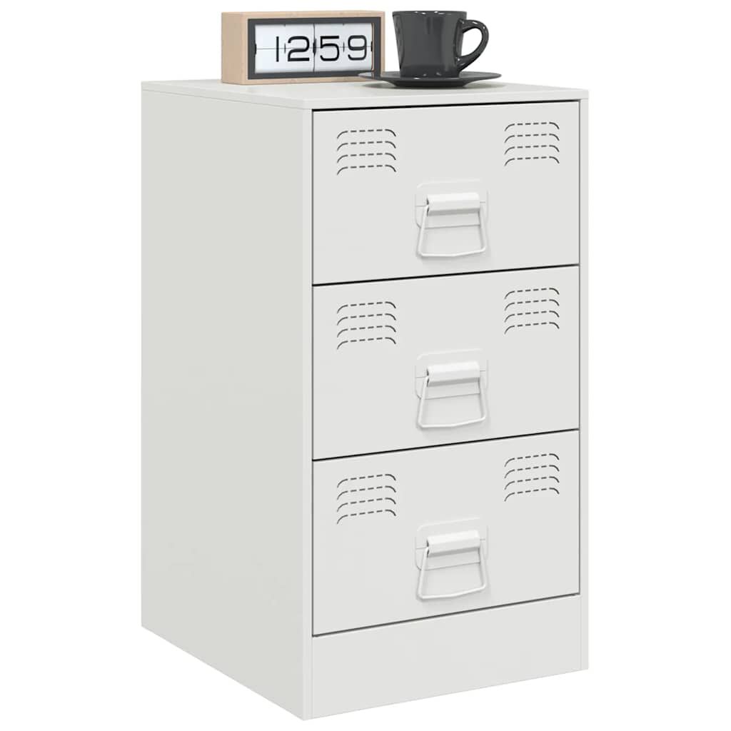 vidaXL Κομοδίνα 2 τεμ. Λευκό 34,5x39x62 εκ. από Χάλυβα