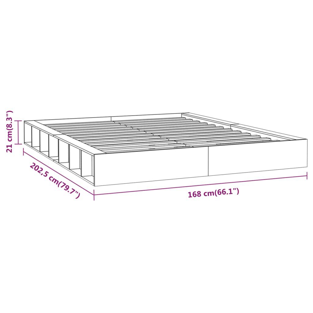 vidaXL Πλαίσιο Κρεβατιού Λευκό 150 x 200 εκ. Μασίφ Ξύλο King Size