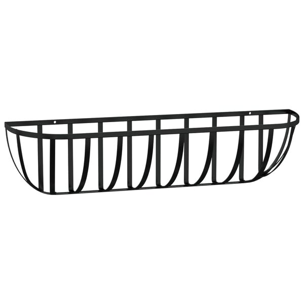 vidaXL Ζαρντινιέρες Τοίχου 2 τεμ. Μαύρες 61 x 19 x 16 εκ. από Ατσάλι