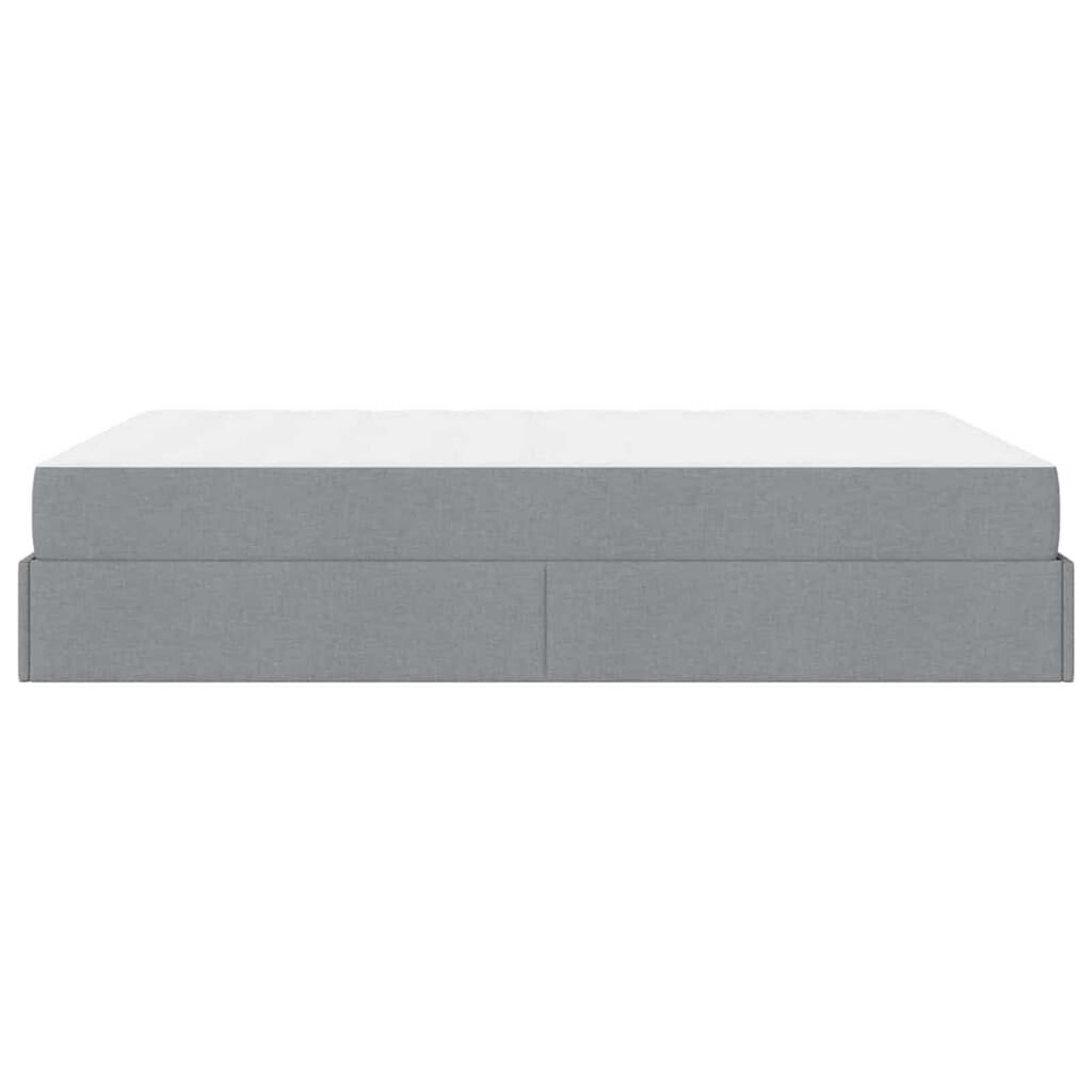 vidaXL Σκελετός Κρεβατιού Ανοιχτό γκρι 160 x 200 cm ύφασμα
