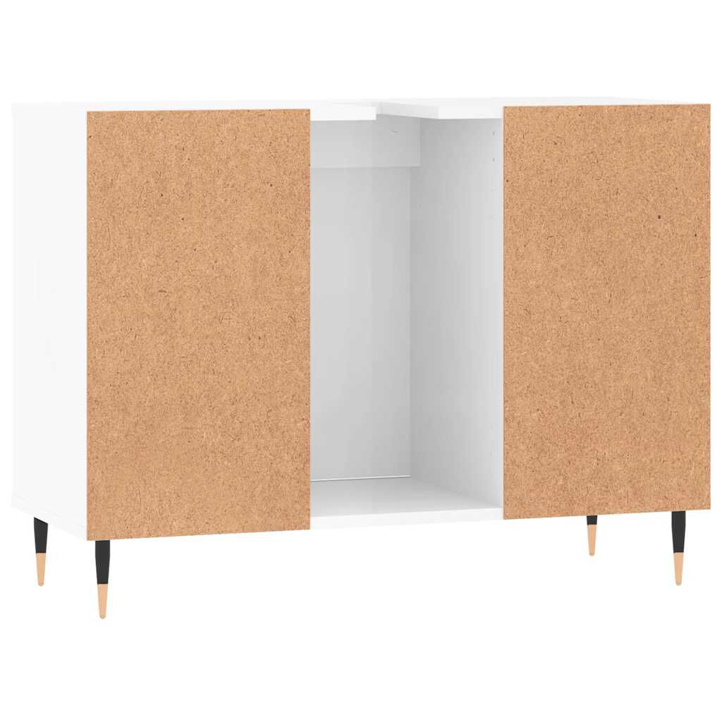 vidaXL Ντουλάπι Μπάνιου Γυαλ. Λευκό 80 x 33 x 60 εκ. από Επεξεργ. Ξύλο