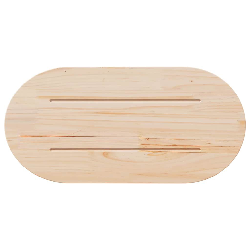 vidaXL Επιφάνεια Τραπεζιού Οβάλ Λευκή 60x30x2,5 εκ. Μασίφ Ξύλο Πεύκου