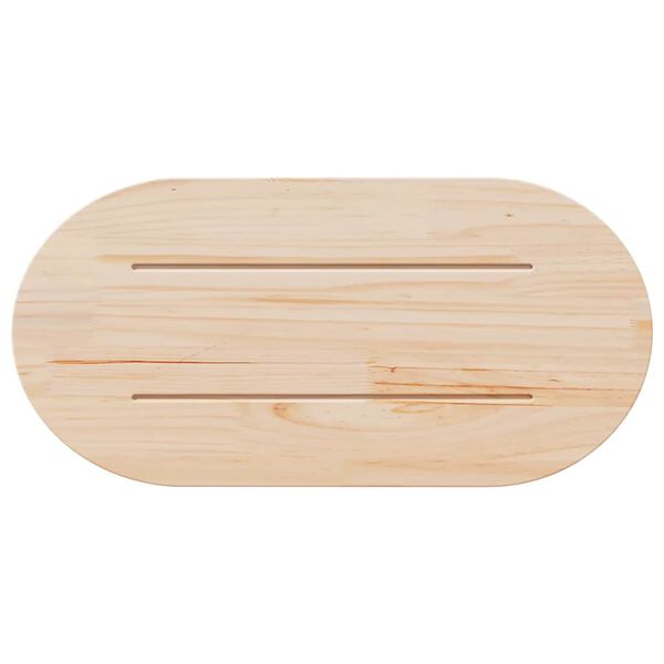 vidaXL Επιφάνεια Τραπεζιού Οβάλ Λευκή 60x30x2,5 εκ. Μασίφ Ξύλο Πεύκου