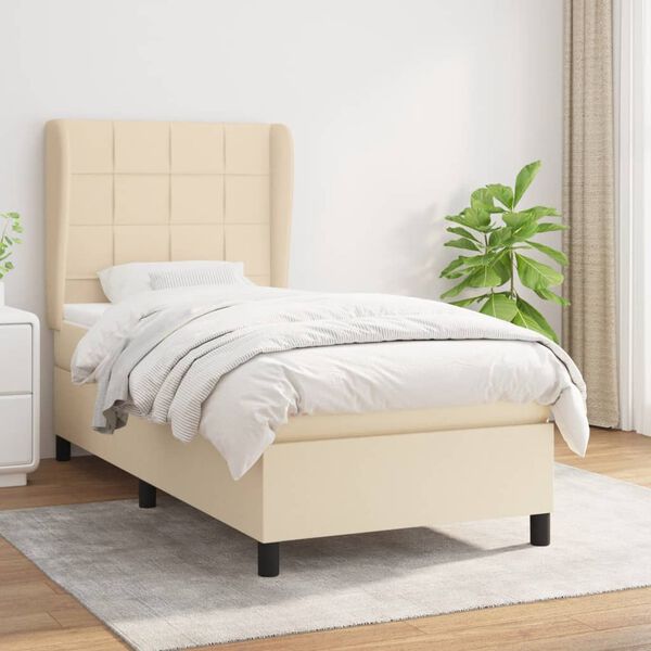 vidaXL &Kappa;&rho;&epsilon;&beta;ά&tau;&iota; Boxspring &mu;&epsilon; &Sigma;&tau;&rho;ώ&mu;&alpha; &Kappa;&rho;&epsilon;&mu; 90x200 &epsilon;&kappa;.&Upsilon;&phi;&alpha;&sigma;&mu;ά&tau;&iota;&nu;&omicron;