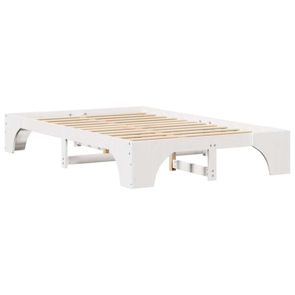 vidaXL Κρεβάτι Λευκό Αντοχής ξύλο 120 x 190 cm Κρεβάτι Ορθογώνιο