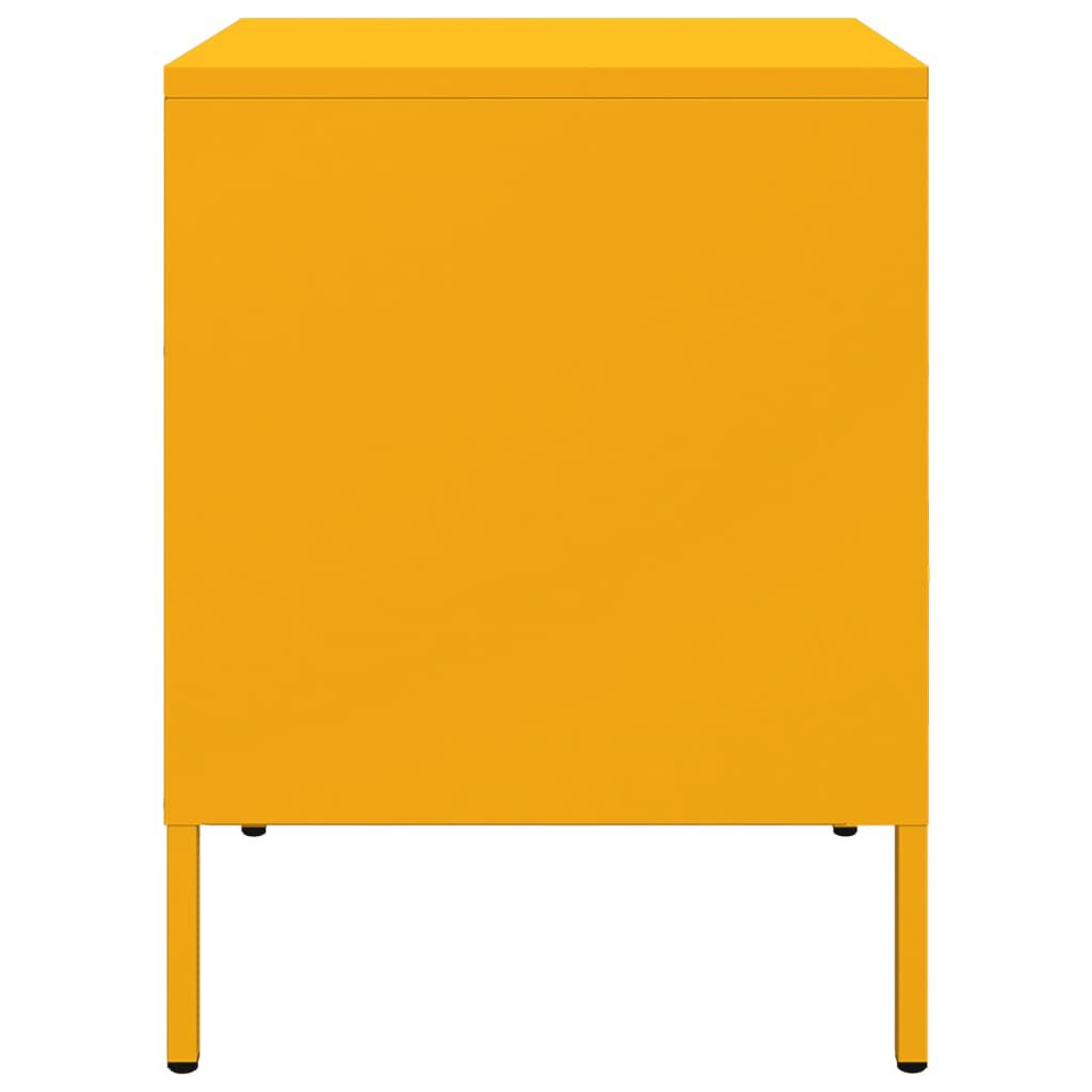 vidaXL Κομοδίνο Μουσταρδί 36x39x50,5 εκ. από Χάλυβα