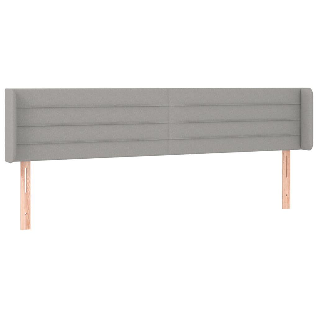 vidaXL Κεφαλάρι Κρεβατιού LED Ανοιχτό Γκρι 183x16x78/88 εκ. Υφασμάτινο