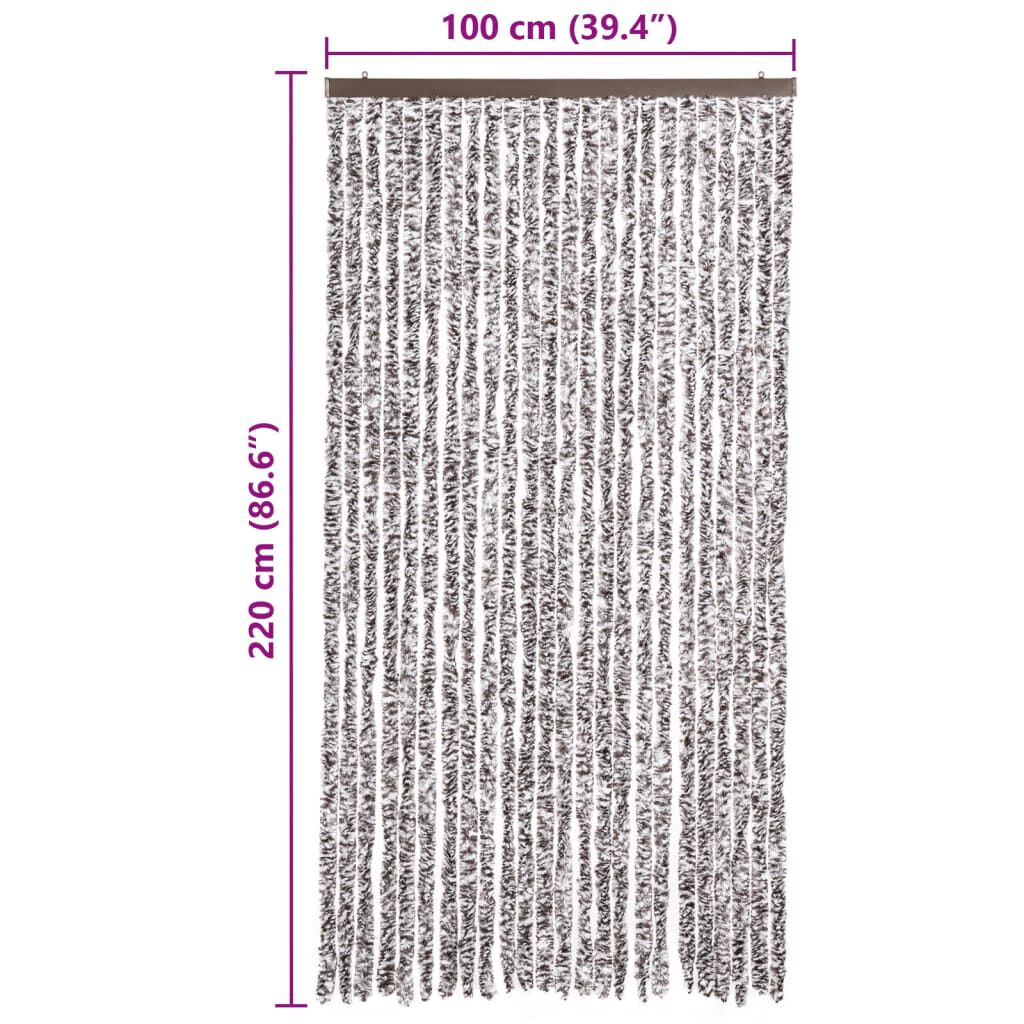 vidaXL Σήτα - Κουρτίνα Πόρτας Καφέ / Μπεζ 100 x 220 εκ. από Σενίλ