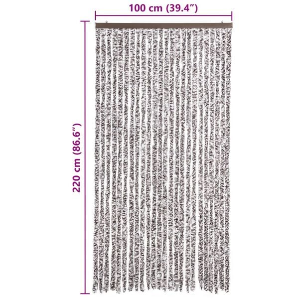 vidaXL Σήτα - Κουρτίνα Πόρτας Καφέ / Μπεζ 100 x 220 εκ. από Σενίλ