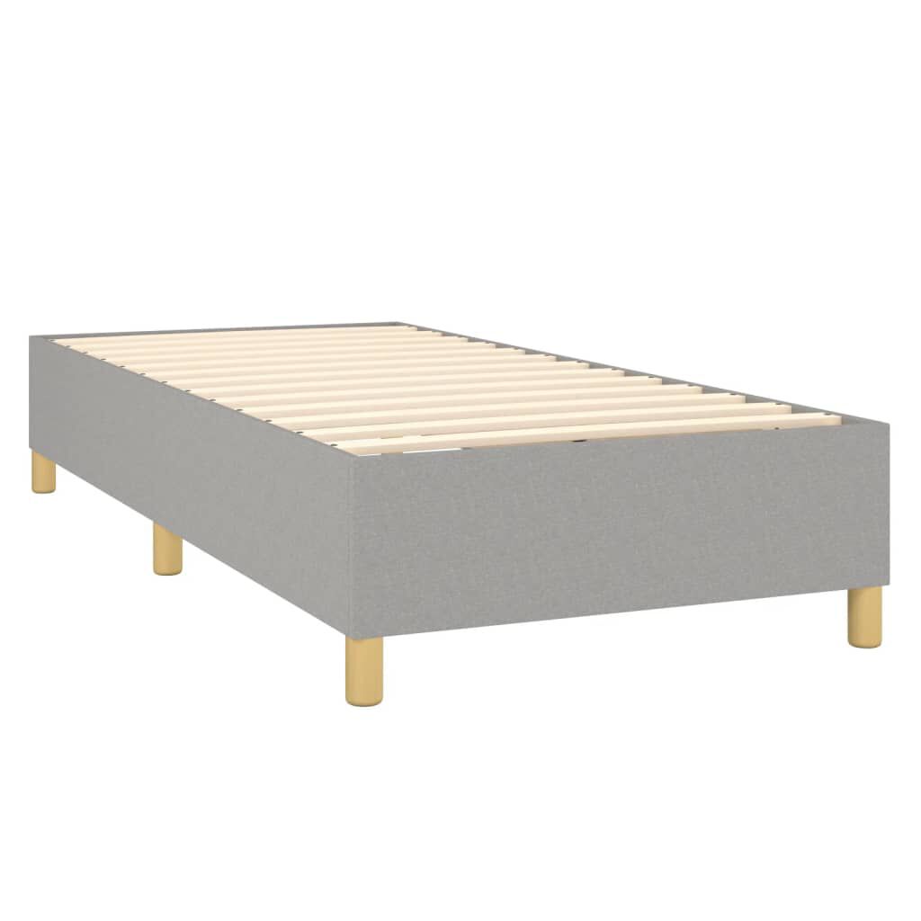 vidaXL Κρεβάτι Boxspring με Στρώμα & LED Αν.Γκρι 80x200 εκ. Υφασμάτινο