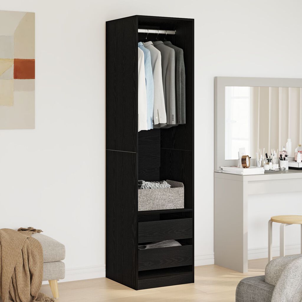 vidaXL Ντουλάπα Μαύρη Δρυς 50x50x200 εκ από Επεξεργασμένο Ξύλο