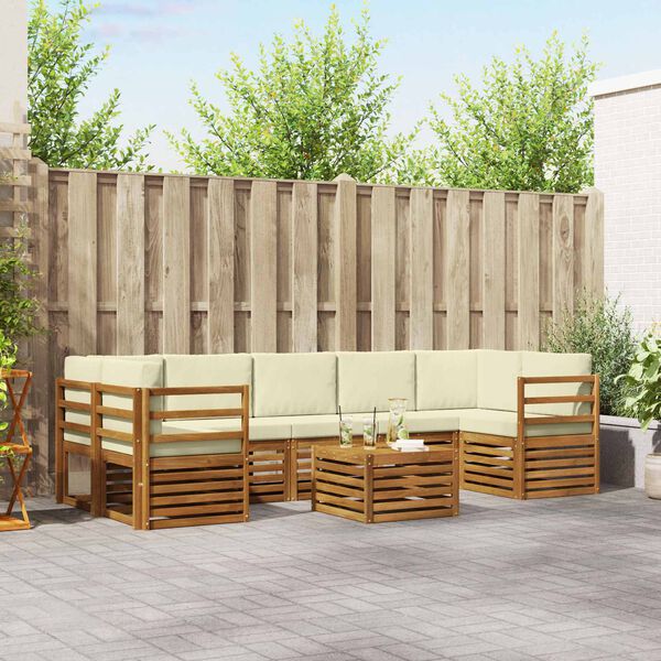 vidaXL &Sigma;&epsilon;&tau; &Kappa;&alpha;&nu;&alpha;&pi;έ 8 pcs &Phi;&upsilon;&sigma;&iota;&kappa;ό &kappa;&alpha;&iota; &Kappa;&rho;έ&mu;&alpha; &Sigma;&tau;&epsilon;&rho;&epsilon;ό &Xi;ύ&lambda;&omicron; &Alpha;&kappa;&alpha;&kappa;ί&alpha;&sigmaf;