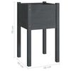 vidaXL Ζαρντινιέρα Κήπου Γκρι 40 x 40 x 70 εκ. από Μασίφ Ξύλο Πεύκου