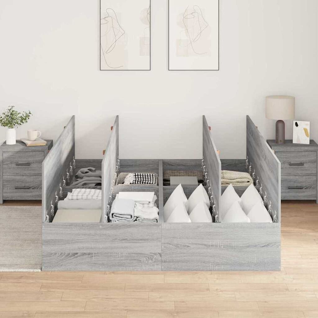 vidaXL Σκελετός Κρεβατιού Γκρι sonoma 190 x 135 x 31.5 εκ.