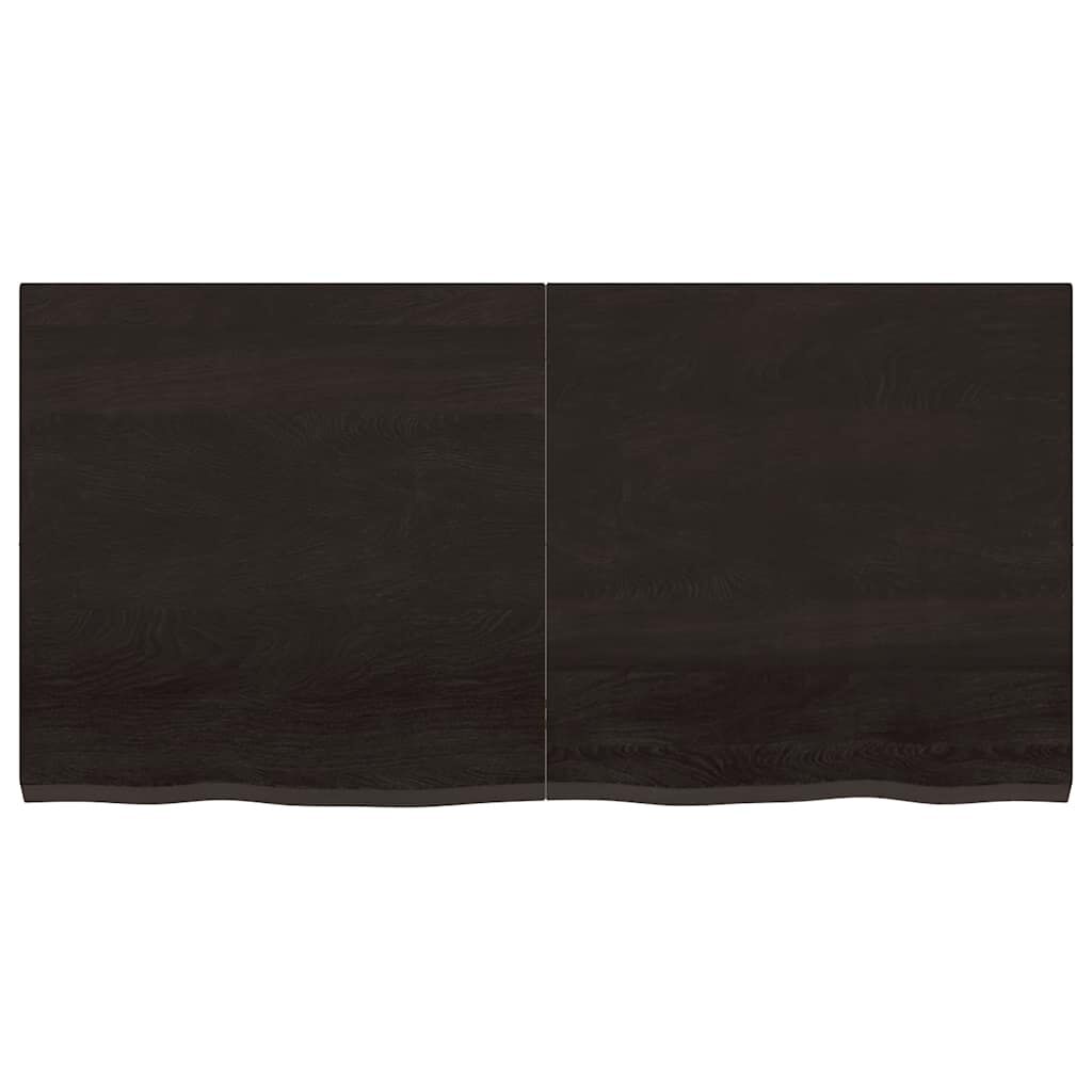 vidaXL Ράφι Τοίχου Σκούρο Καφέ 120x60x(2-4) εκ. Επεξ. Μασίφ Ξύλο Δρυός