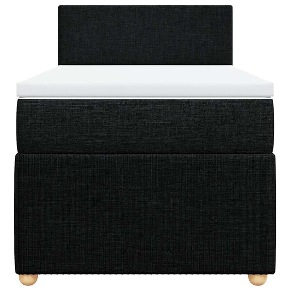 vidaXL Κρεβάτι Boxspring με Στρώμα Μαύρο 80 x 200 εκ. Υφασμάτινο
