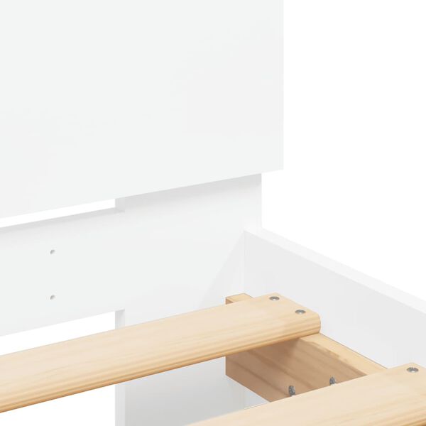 vidaXL Πλαίσιο Κρεβατιού με Κεφαλάρι/LED Λευκό 150 x 200 εκ