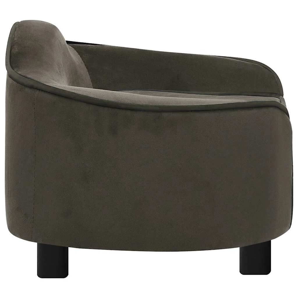 vidaXL Καναπές - Κρεβάτι Σκύλου Σκούρο Γκρι 67 x 47 x 36 εκ. Βελουτέ