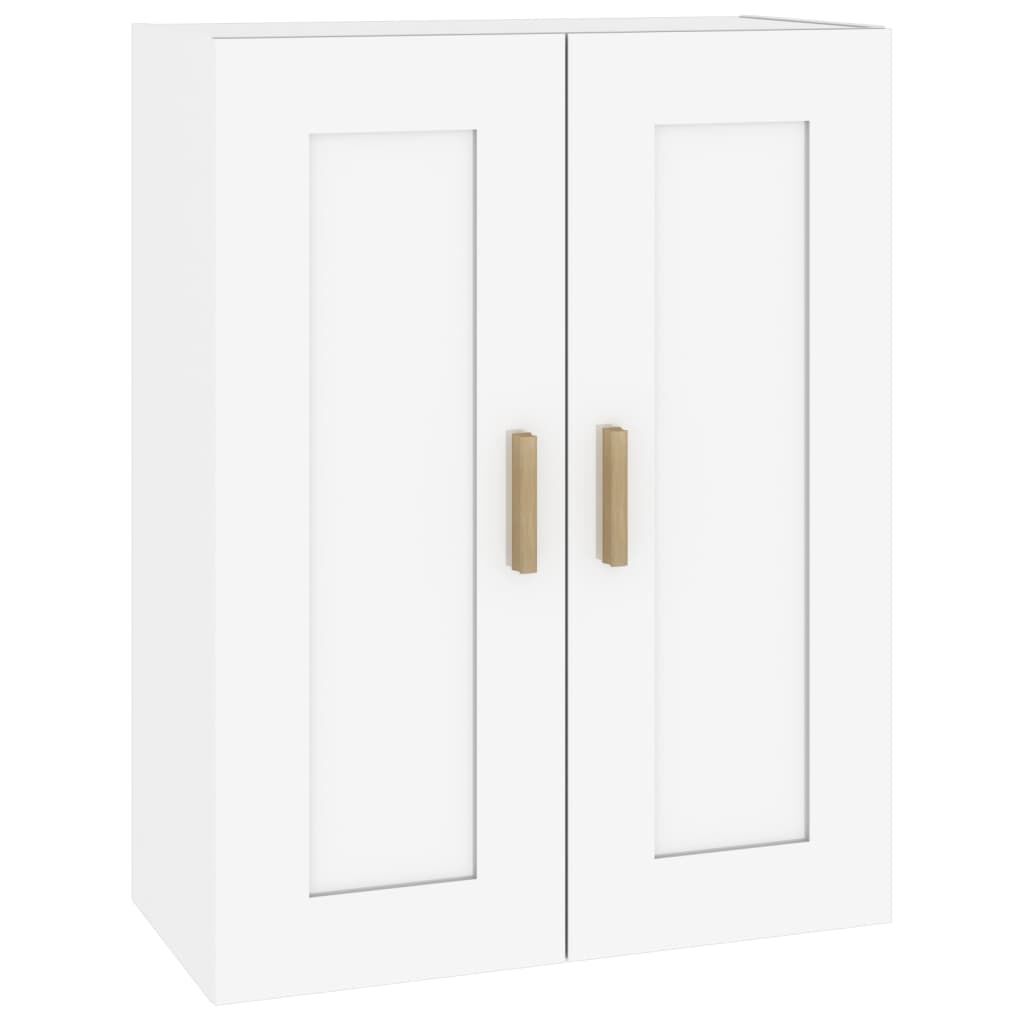 vidaXL Ντουλάπι Τοίχου Γυαλιστερό Λευκό 69,5x32,5x90 εκ. Επεξεργ. Ξύλο
