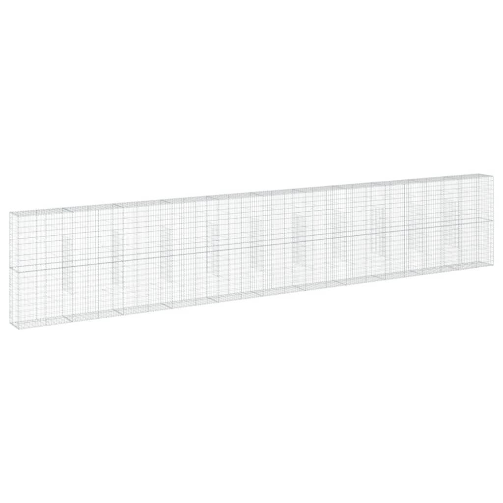 vidaXL Συρματοκιβώτιο με Κάλυμμα 1100x50x200εκ από Γαλβανισμένο Χάλυβα