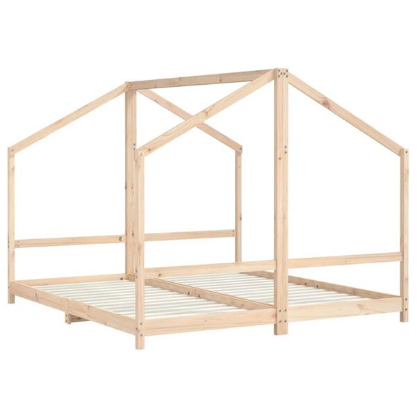 vidaXL Πλαίσιο Παιδικού Κρεβατιού 2x(90x200) εκ. από Μασίφ Ξύλο Πεύκου