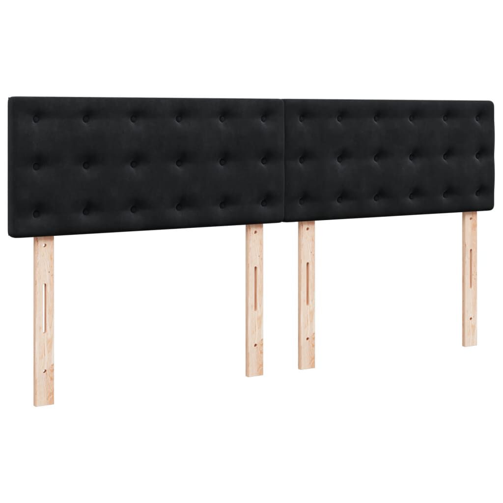 vidaXL Κρεβάτι Boxspring με Στρώμα Μαύρο 200x200 εκ. Βελούδινο