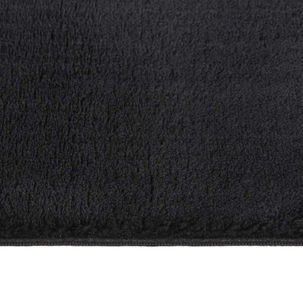 vidaXL Χαλί Πλενόμενο Μαλακό Shaggy Μαύρο 160 x 230 εκ. Αντιολισθητικό